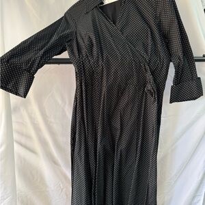 Black Polka Dot Wrap Dress